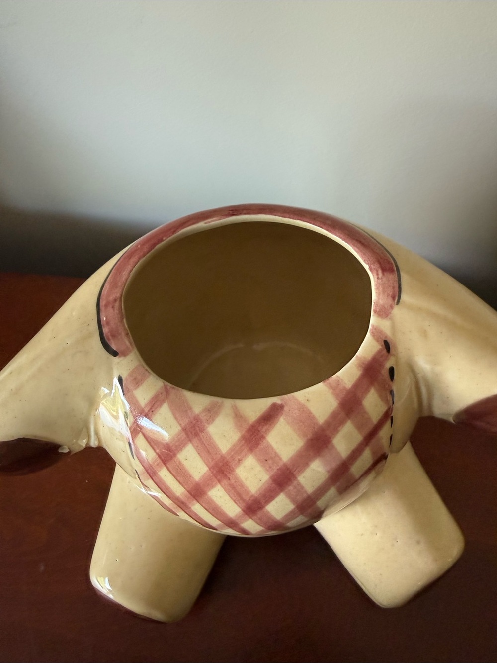 Ceramic Cream and Mauve Bear vintage cookie jar - Picture 4 of 6